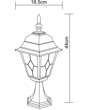 Схема с размерами Arte Lamp A1014FN-1BN