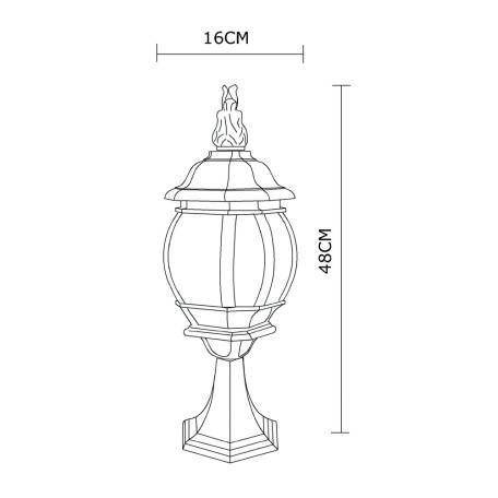 Схема с размерами Arte Lamp A1044FN-1BG