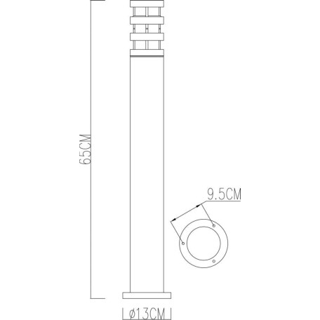 Схема с размерами Arte Lamp A8371PA-1BK
