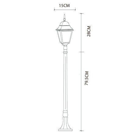Схема с размерами Arte Lamp A1016PA-1BK