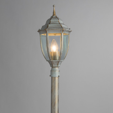 Уличный фонарь Arte Lamp Pegasus A3151PA-1WG, IP44, 1xE27x60W, белый с золотой патиной, прозрачный, металл, металл со стеклом - миниатюра 2