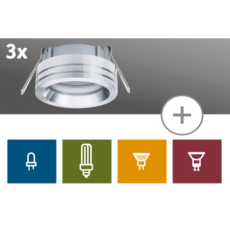 Встраиваемый светильник Paulmann 2Easy Spot-Set Premium 92596, IP23, 1xGU10x3,5W, алюминий, металл - миниатюра 2