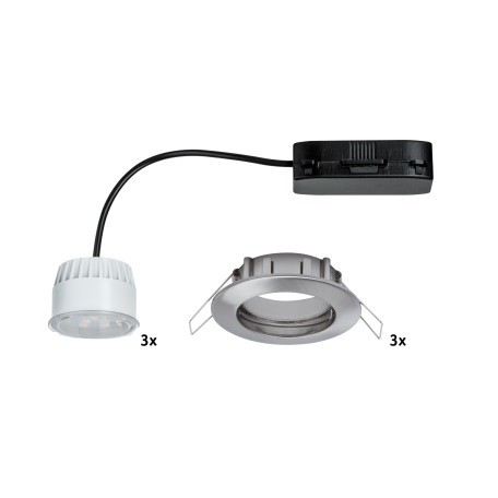 Встраиваемый светодиодный светильник Paulmann Premium Line LED 230V Coin 51mm 92757, IP44, LED 6,8W, матовый хром, металл - миниатюра 3