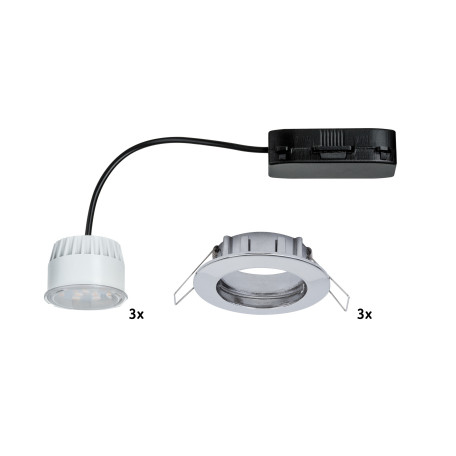 Встраиваемый светодиодный светильник Paulmann Premium Line LED 230V Coin 51mm 92759, IP44, LED 6,8W, хром, металл - миниатюра 3