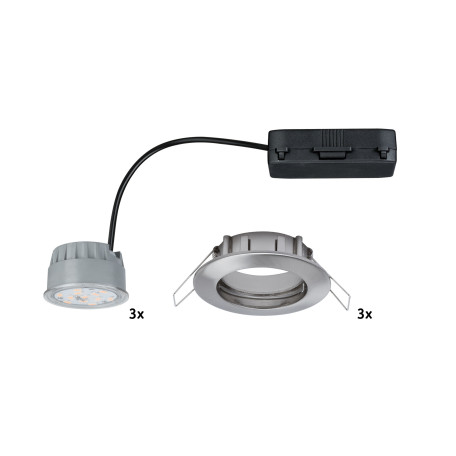 Встраиваемый светодиодный светильник Paulmann Premium Line LED 230V Coin 51mm 92811, IP44, LED 7,2W, матовый хром, металл - миниатюра 3