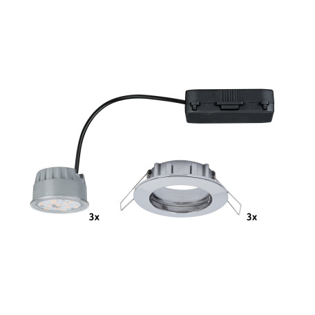 Встраиваемый светодиодный светильник Paulmann Premium Line LED 230V Coin 51mm 92813, IP44, LED 7W, хром, металл - миниатюра 3
