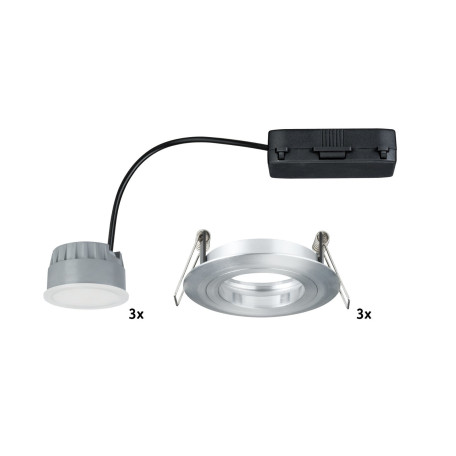 Встраиваемый светодиодный светильник Paulmann Premium Line LED 230V Coin Satin 51mm 92825, IP44, LED 7W, алюминий, металл - миниатюра 4