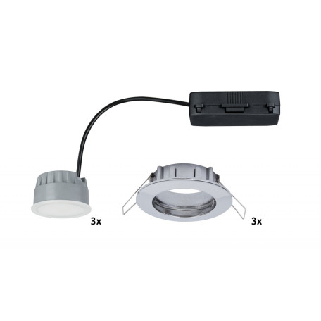 Встраиваемый светодиодный светильник Paulmann Premium Line LED 230V Coin Satin 51mm 92829, IP44, LED 7W, хром, металл - миниатюра 3