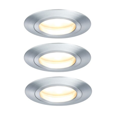 Встраиваемый светодиодный светильник Paulmann Premium Line LED 230V Coin Satin 51mm 92825, IP44, LED 7W, алюминий, металл