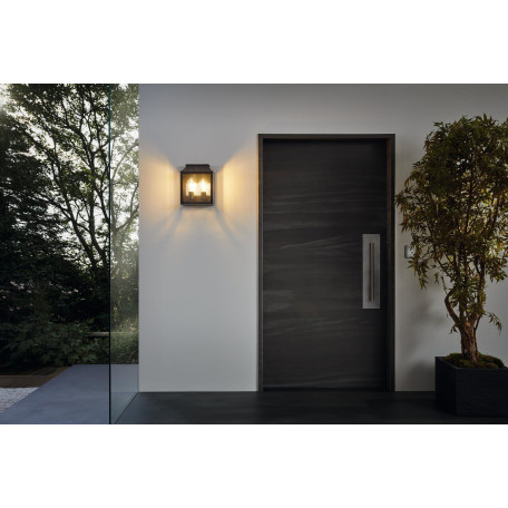 Настенный фонарь Eglo Soncino 97294, IP44, 2xE27x60W, прозрачный, черный, металл со стеклом - миниатюра 2