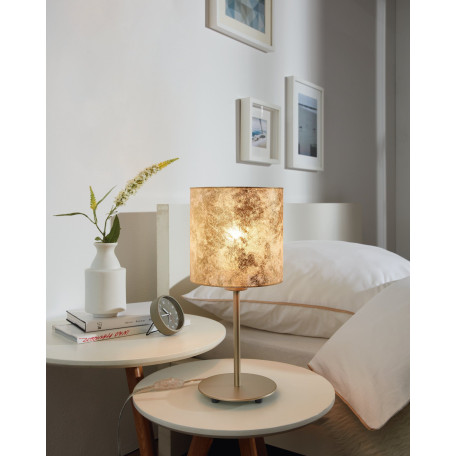 Настольная лампа Eglo Viserbella 97646, 1xE27x60W, бежевый, матовое золото, металл, текстиль - миниатюра 3