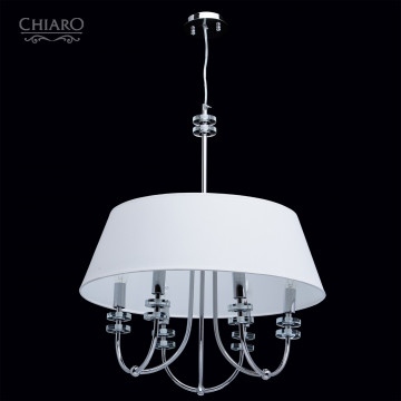 Подвесная люстра Chiaro Палермо 386010206, 6xE14x40W, прозрачный, хром, белый, металл, хрусталь, текстиль - фото 3