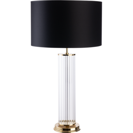 Настольная лампа Kutek Mood Empoli EMP-LG-1(Z), 1xE27x60W, золото, прозрачный, черный, металл со стеклом, текстиль - миниатюра 1
