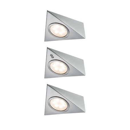 Мебельный светодиодный светильник Paulmann Micro Line LED Triangle Sensor 93572, LED 2,8W, матовый хром, металл
