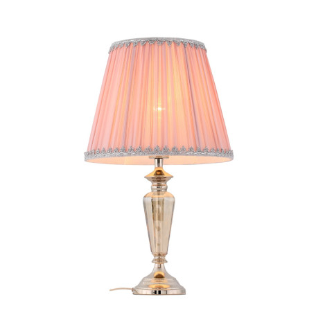 Прикроватная лампа ST Luce Vezzo SL965.104.01, 1xE27x60W, хром, розовый, металл со стеклом, текстиль