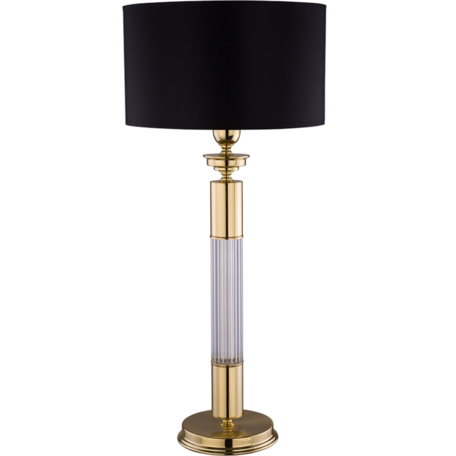 Настольная лампа Kutek Mood Verde VER-LG-1(Z), 1xE27x60W, золото, прозрачный, черный, металл со стеклом, текстиль