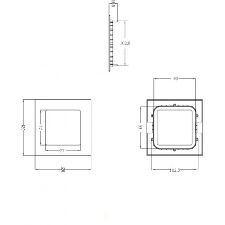 Схема с размерами Donolux DL18452/6W White SQ Dim