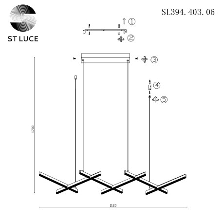 Схема с размерами ST Luce SL394.403.06