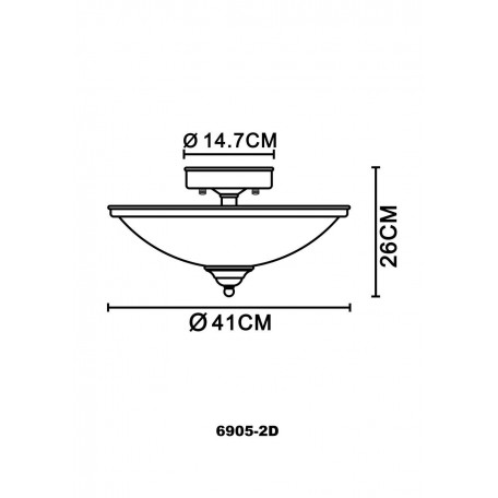 Схема с размерами Globo 6905-2D