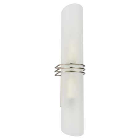 Настенный светильник Lussole Loft Selvino LSA-7711-02, IP21, 2xE14x40W, никель, белый, металл, стекло