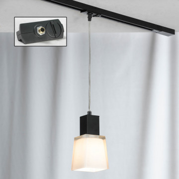 Подвесной светильник Lussole Loft Lente LSC-2506-01, IP21, 1xE14x40W, черный, белый, металл, стекло - миниатюра 2