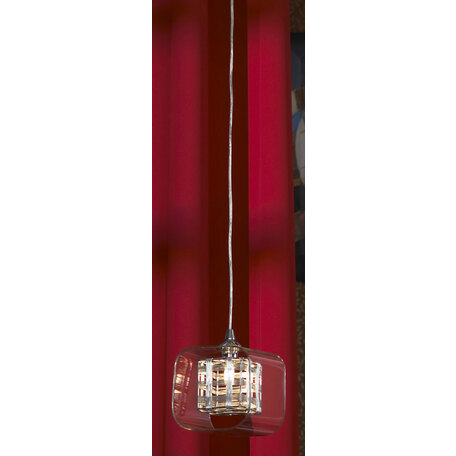 Подвесной светильник Lussole Loft Sorso LSC-8006-01, IP21, 1xG9x40W, хром, прозрачный, металл, стекло