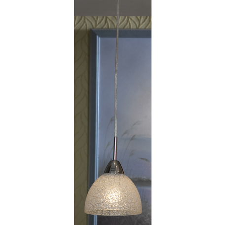Подвесной светильник Lussole Loft Zungoli LSF-1606-01, IP21, 1xE27x60W, хром, белый, металл, стекло