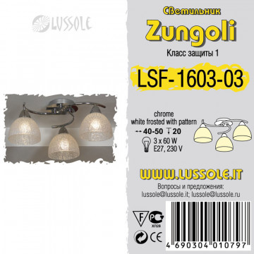 Потолочная люстра Lussole Loft Zungoli LSF-1603-03, IP21, 3xE27x60W - фото 2