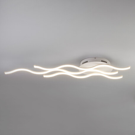 Потолочный светодиодный светильник Eurosvet Gwen 90090/3 белый (00000084014), LED 43W 4200K 3956lm, белый, металл, металл со стеклом/пластиком
