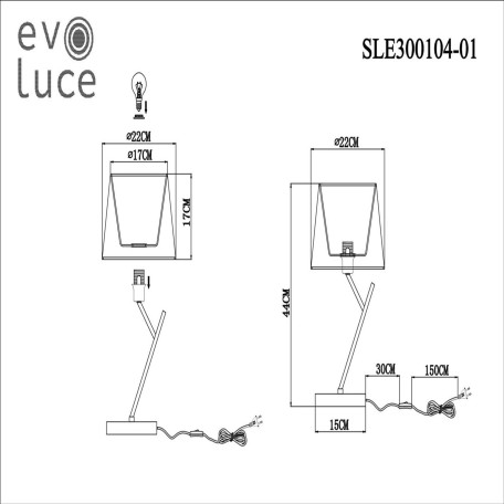 Схема с размерами Evoluce SLE300104-01