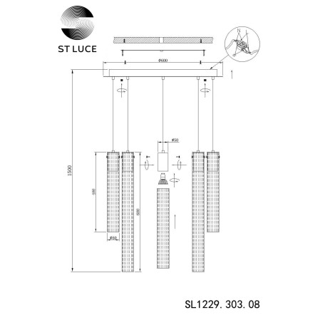 Схема с размерами ST Luce SL1229.303.08