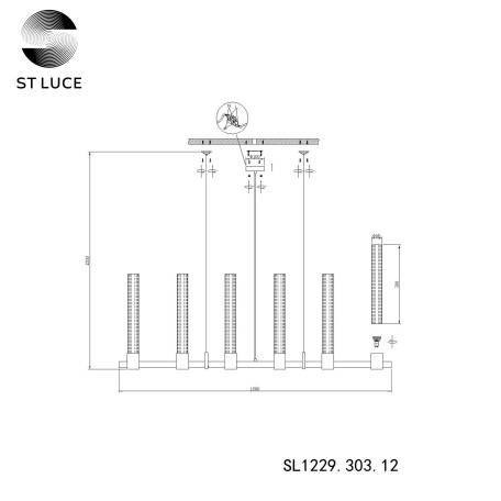 Схема с размерами ST Luce SL1229.303.12