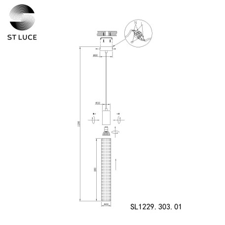 Схема с размерами ST Luce SL1229.303.01