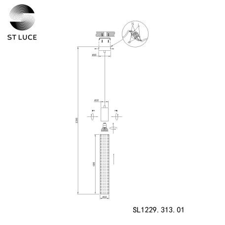 Схема с размерами ST Luce SL1229.313.01