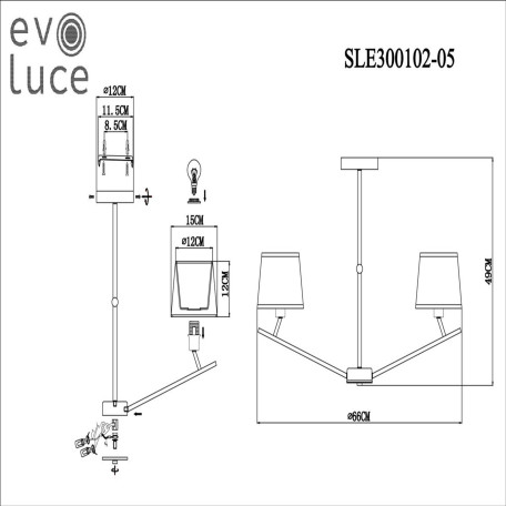 Схема с размерами Evoluce SLE300102-05