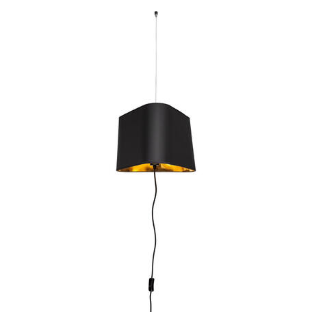 Подвесной светильник-торшер Loft It Nuage LOFT1167F-BL, 1xE27x60W, черный, черный с золотом, металл, текстиль