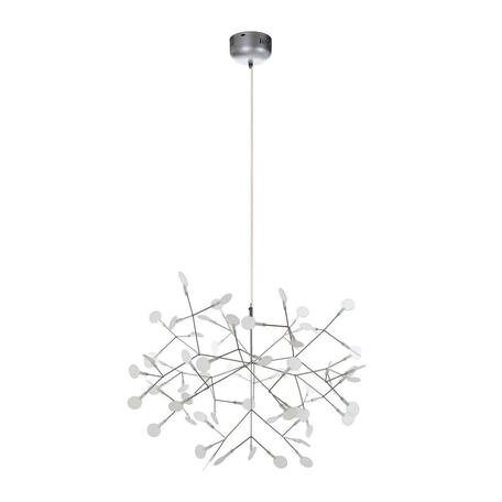 Подвесная светодиодная люстра Loft It Heracleum 9022-63S, LED 19W 4000K 1400lm, серебро, белый, металл, пластик