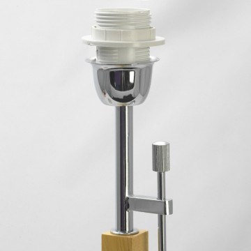 Настольная лампа Lussole Montone LSF-2504-01, IP21, 1xE27x60W, коричневый, белый, дерево, стекло, текстиль - фото 3