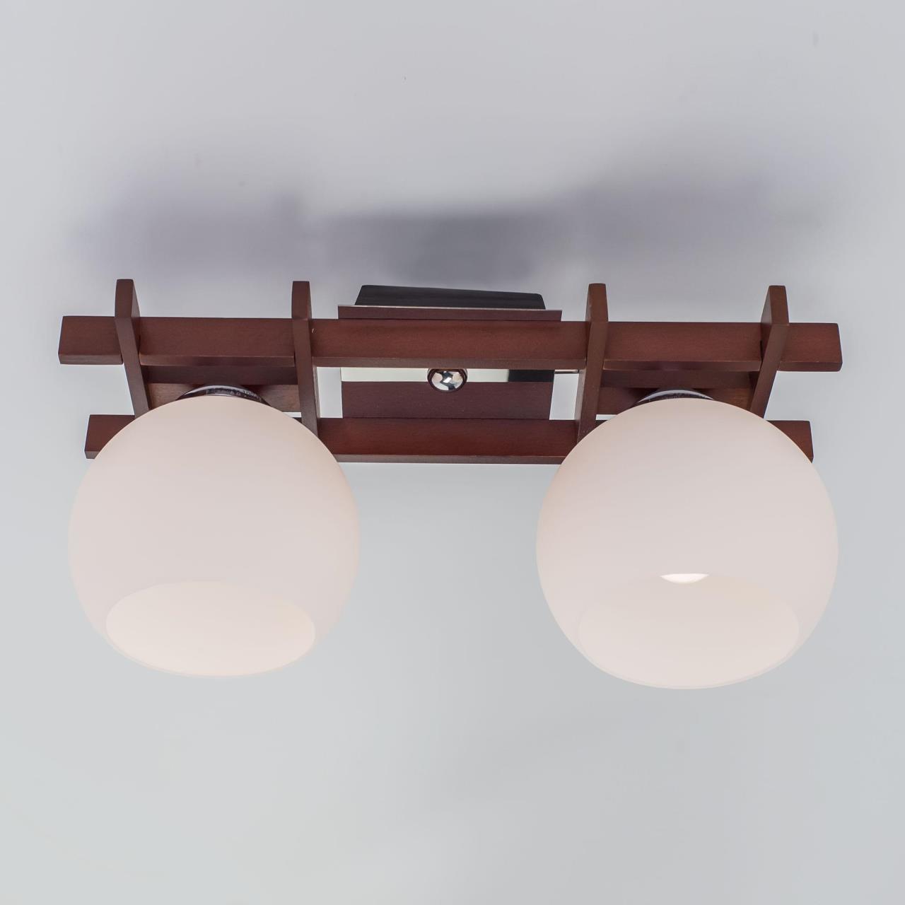 Потолочный светильник Citilux Нарита CL114121, 2xE27x100W, венге, белый, дерево, стекло - фото 3