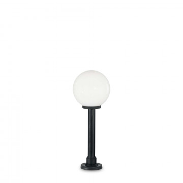 Садово-парковый светильник Ideal Lux CLASSIC GLOBE PT1 SMALL BIANCO 187549, IP44, 1xE27x60W, черный, белый, пластик