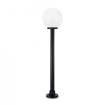 Уличный фонарь Ideal Lux CLASSIC GLOBE PT1 BIG BIANCO 187525, IP44, 1xE27x60W, черный, белый, пластик