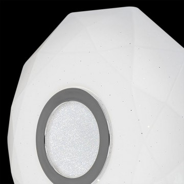 Потолочный светодиодный светильник Citilux Диамант CL71310, IP44, LED 12W 3000K 800lm, белый, хром, пластик - фото 4