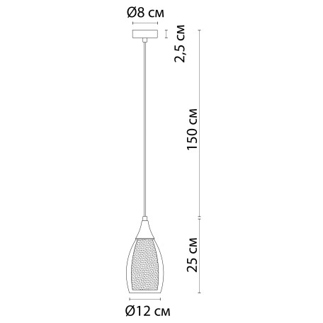 Схема с размерами Arte Lamp A7951SP-1CC