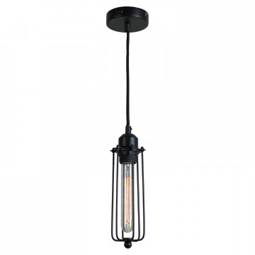Подвесной светильник Lussole Loft Irondequoit LSP-9608, IP21, 1xE27x60W, черный, металл - фото 2