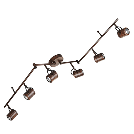 Потолочный светильник с регулировкой направления света Lussole Loft Clifton LSP-9136, IP21, 6xGU10x50W, коричневый, металл