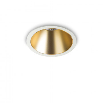 Встраиваемый светодиодный светильник Ideal Lux GAME ROUND 11W 3000K WH GD 192307 (GAME ROUND WHITE GOLD), LED 12W 3000K 720lm CRI≥80, матовое золото, металл - миниатюра 1