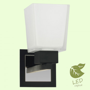 Бра Lussole Loft Lente GRLSC-2501-01, IP21, 1xE14x6W, черный, белый, металл, стекло