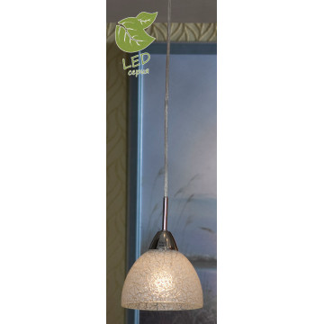 Подвесной светильник Lussole Loft Zungoli GRLSF-1606-01, IP21, 1xE27x10W, хром, белый, металл, стекло