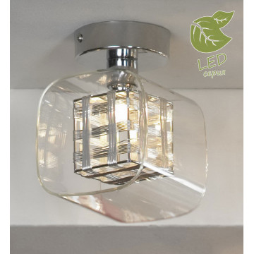 Потолочный светильник Lussole Loft Sorso GRLSC-8007-01, IP21, 1xG9x5W, хром, прозрачный, металл, металл со стеклом