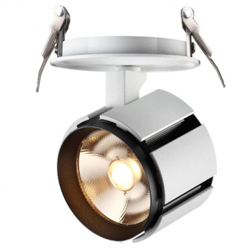 Встраиваемый светодиодный светильник с регулировкой направления света Novotech Spot Kulle 357536, LED 15W 3000K 1460lm, белый, белый с черным, металл - фото 2